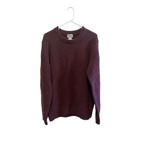 LL Bean Men's Lambswool Sweater L Maroon